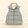 Loose Sleeveless Short Stand-up Collar Vest for Winter Commuting Simple Casual Cotton Vest