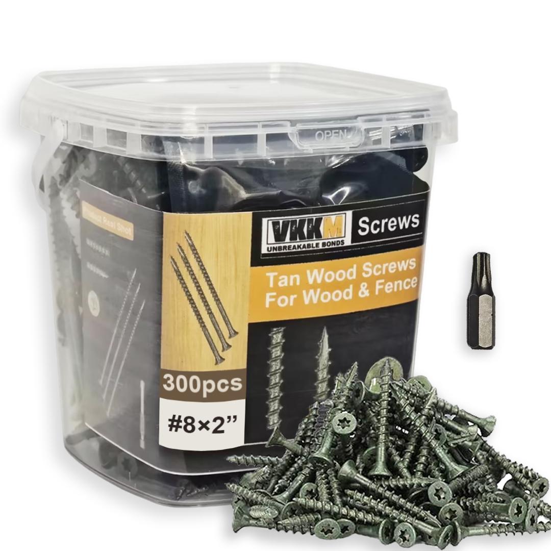 

Шурупы по темному дереву VKKMD #9 x 3 #8 × 2 , упаковка 200–300 шт., идеально подходят для проектов по дереву и возведению заборов