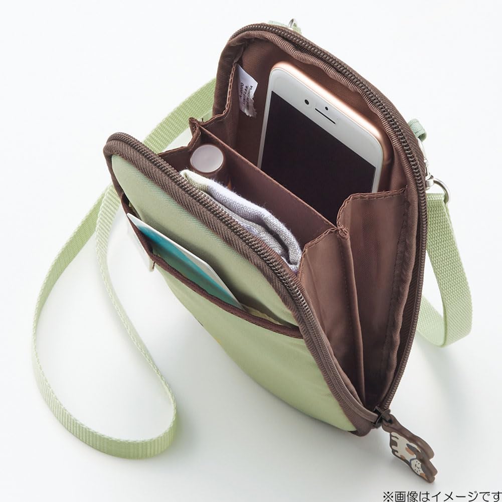 LIHIT LAB Nyan Scene Cat Smartphone Shoulder Pistachio Pouch, Green, A2225-7