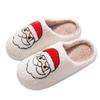 Cotton Slippers, Autumn and Winter Indoor Soft Bottom Non-slip Santa Cute Cartoon Plush Slippers Thickened