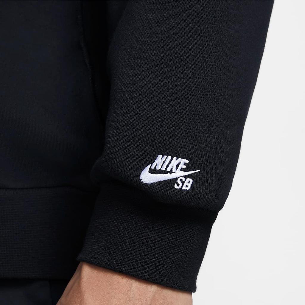 Nike SB Skate Fleece Crewneck Sweatshirt Unisex Black White HQ3038-010