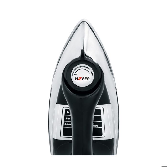 Haeger DI-120.001B plancha Fer seco Sole de aluminium 1200 W Noir, Acier