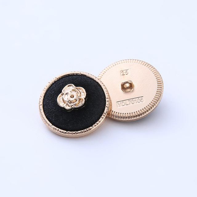 6Pcs Luxurious Design Inlaid With Rhinestones Metal  Button For Clothing Coat Skirt Clothing Accessory High Qulity Glod Black