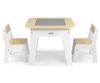 MILLY MALLY 6090 Olaf Blocks Furniture Set - Table and Two Chairs White