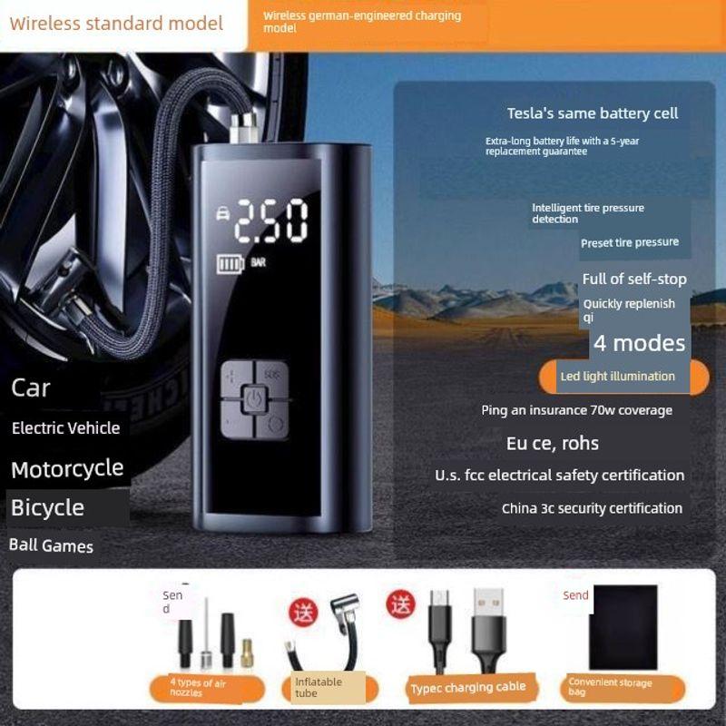 Car-Mounted Air Pump, Wireless Portable Car Air Pump, Electric Car Tire High-Pressure Inflator