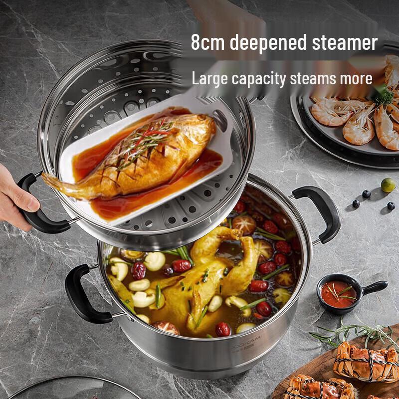 MAXCOOK 28CM 304 Stainless Steel Steamer Pot