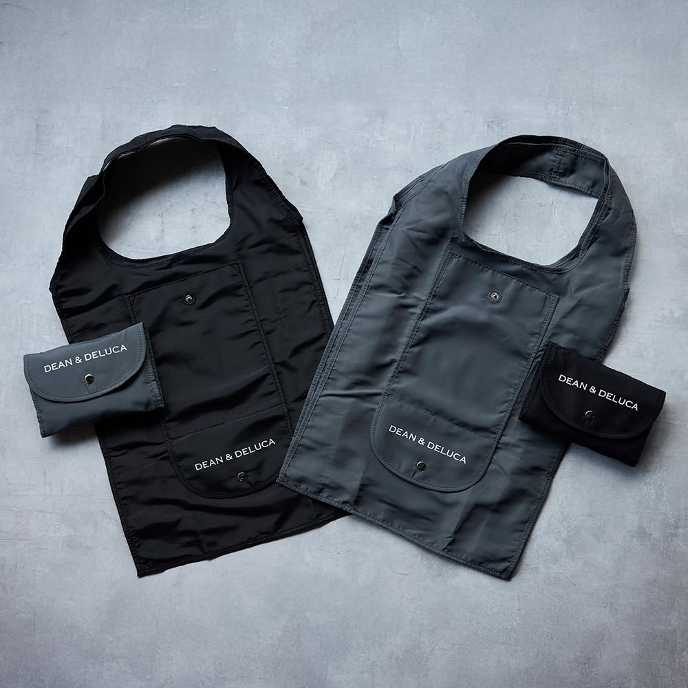 Dean Deluca Shopping Eco 43 x 37 x 14 cm & Bag, Black, Bag, Foldable, Lightweight, Compact,