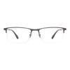 Fashion Large Black Rectangle Metal Half Rim Eyeglasses Frame Big Men Business Spectacles For Myopia Optical Prescription Lenses