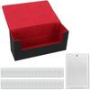 Trading Card Storage Deck Case with 33 Magnetic PU Leather X Ttas/h Set Loaders, 35PT, Scratch/Bend Resistant, (Black Red)