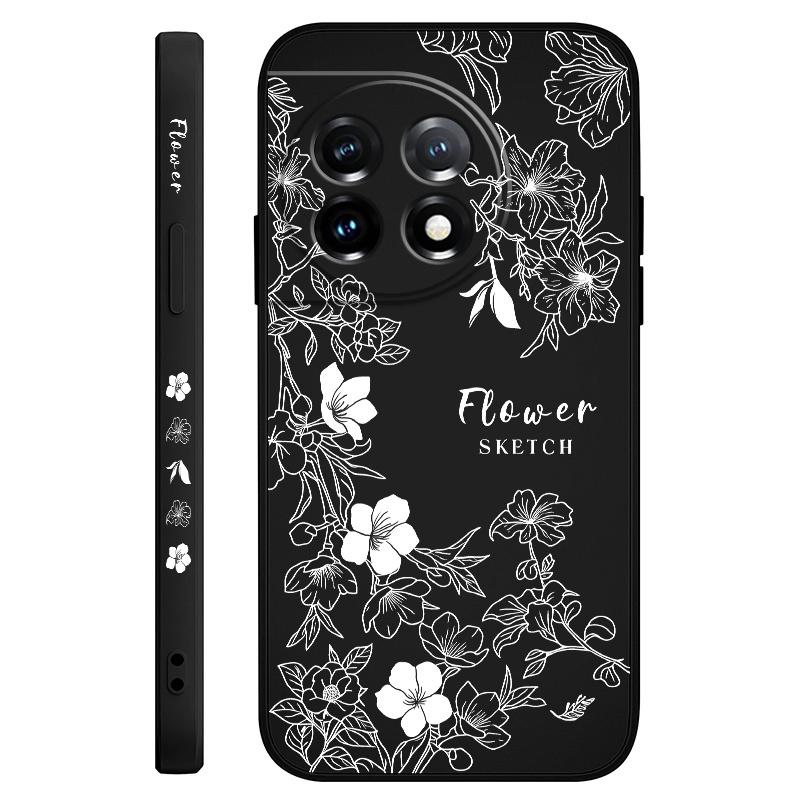 Line Morning Glory Phone Case For Oneplus 13 13R 12 12R 11 11R 10 10R 10T 9R 9RT 9 8T 8 7 7T Pro 5G Liquid Silicone Cover