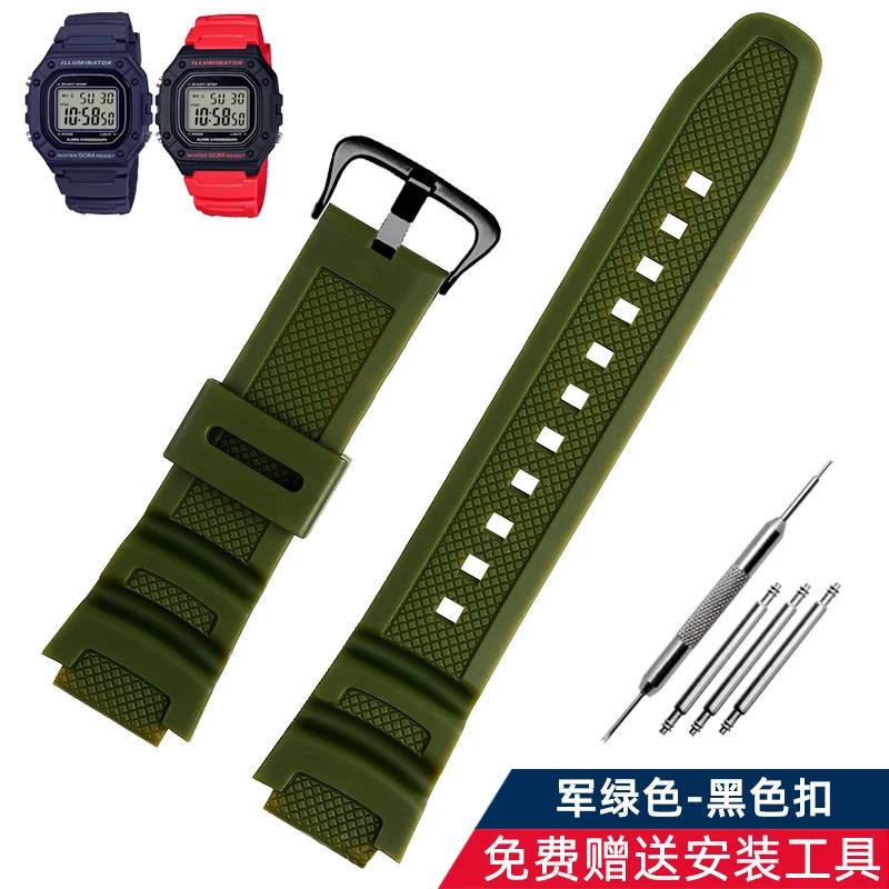 Das Zubehör für Uhrenarmbänder ist passend für Casio Uhren W-218h / F-108 AE1200 / 1000 / 1300 (18 mm) aus Kunstharz und Silikon.