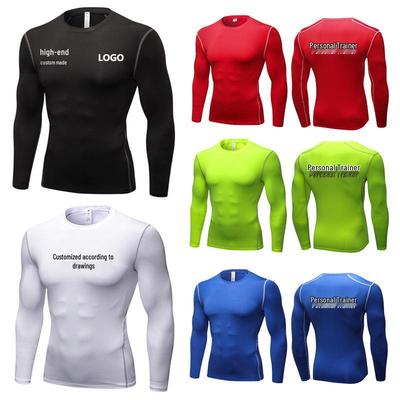 Heren Sneldrogend Compressie Sportpak: Zeer Elastisch Fitness Trainingsuniform met Lange Mouwen voor Personal Trainers