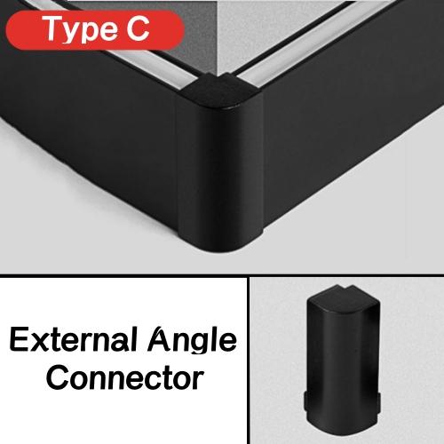 0.5m/1m Hidden Corner LED Skirting Line Aluminum Profile Recessed Backlight Baseboard Connector Wall Trim Floor Bar Strip Light