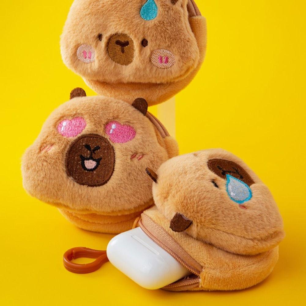 Money Bag Capybara Coin Purse Wallet Zipper Capibara Earphone Case Capybara Plush Purse Bag Travel