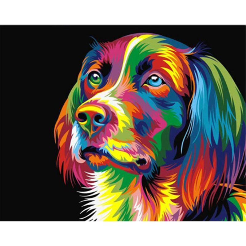 DIY Diamond Painting Monkey Animal Full Round Drill Diamond Embroidery  Cross Bear Dog Decoration Home 40x50cm