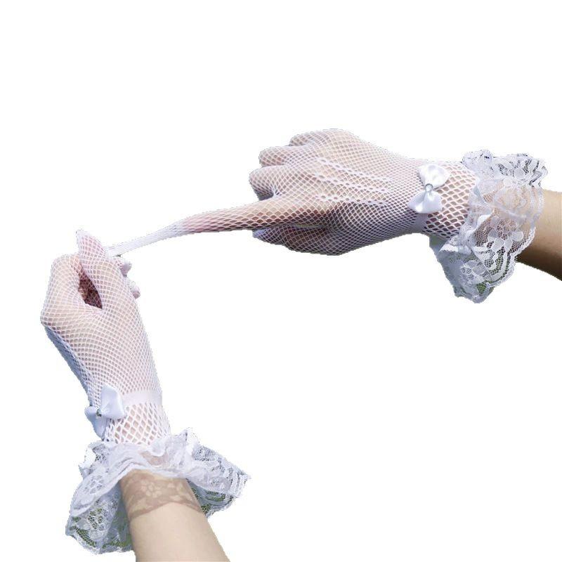 Vintage Lolita Lace Gloves Women's Thin Hollow Mesh Bar Babes Sexy Internet celebrities Photoshoot