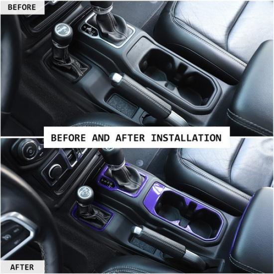 Lila 4*Gangschaltung Wasserbecher Armlehnenabdeckung Zierleiste Für Jeep Wrangler JL JT