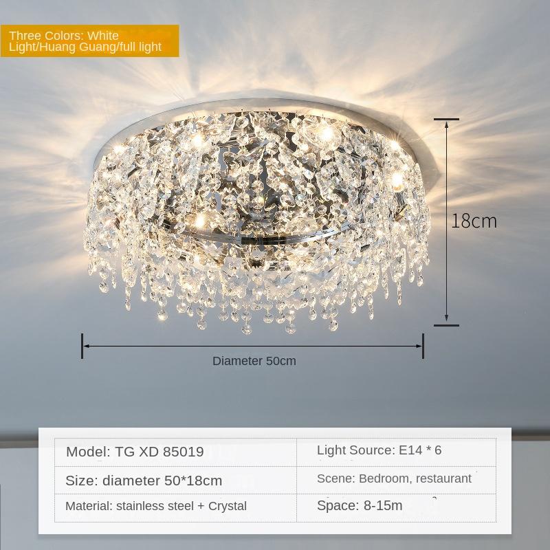Light Luxury Crystal Living Room Ceiling Light Simple Modern Creative Personalized Bedroom Light Grand Room Lighting