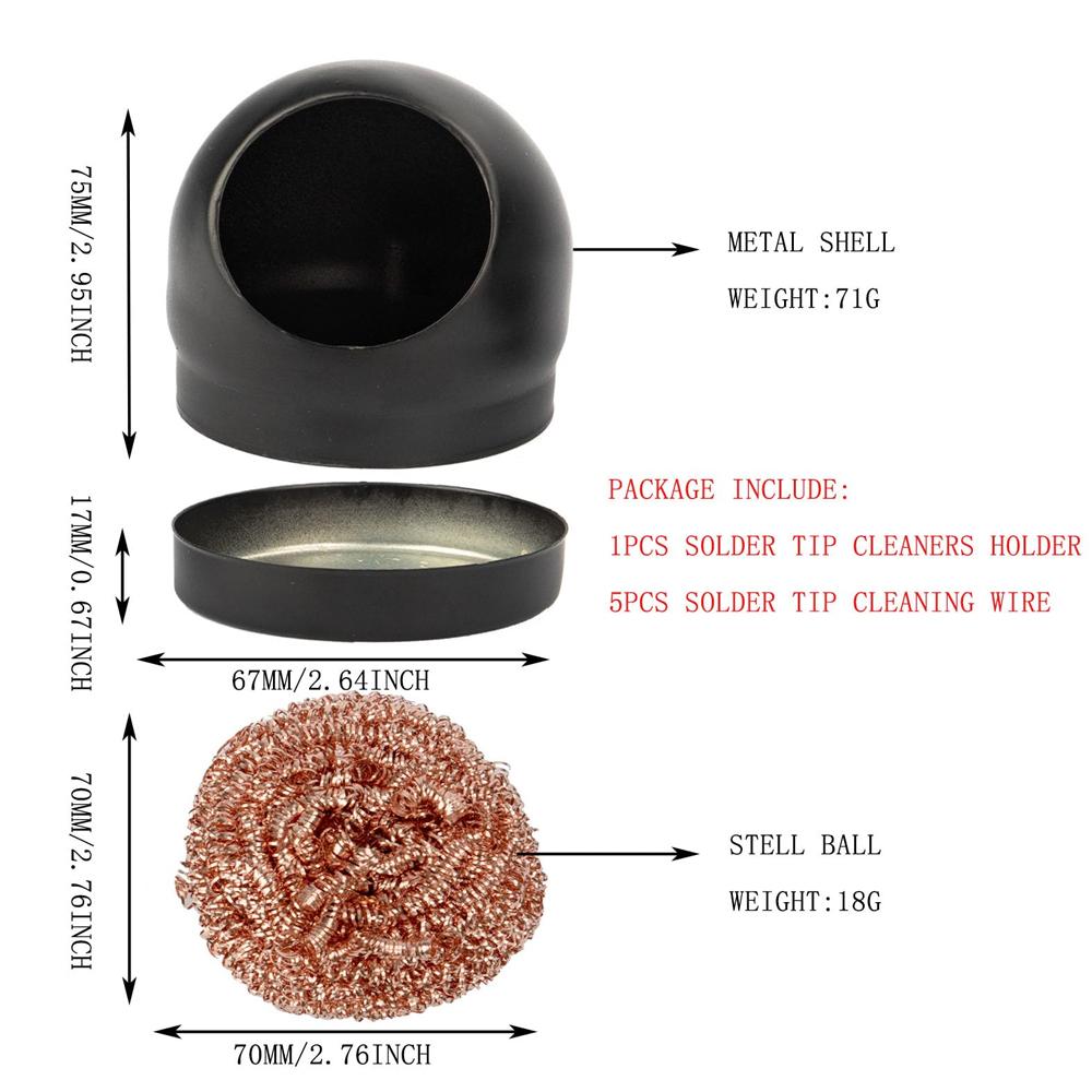 Soldering Iron Tip Cleaner Desoldering Cleaning Ball Tin Remover Soldering Iron Mesh Filter Welding Metal Wire Stand Steel Ball