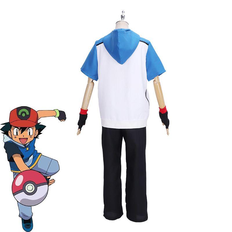 Ash Kids Ketchum Adult Cosplay Trainer Costume Halloween Party Birthday