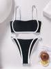 Color Block Tie Side Sexy Low Waist Bikini Set Comfortable Elegant For Beach Vacation