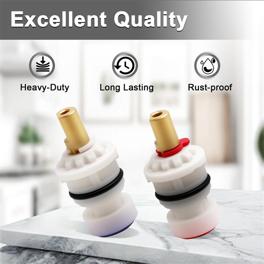 2025+ 1Pair Ceramic Stem Disc 1/4 Turn Cold & Hot Side Faucet for 48/143/149 Series Replace: 9608020 9608060