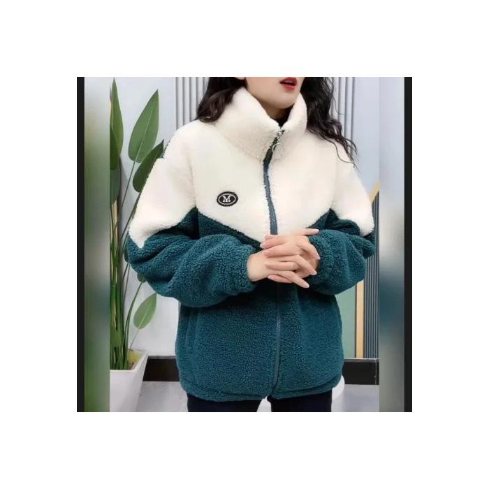 Women's Thickened Winter Coat - Casual Cotton Jacket with Fleece Lining and Stand Collar