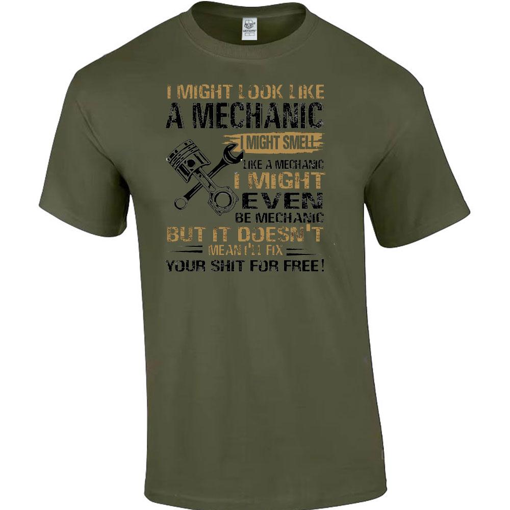 Engineer T-shirt Mechanical Repair Parts Men's Tools Print T-shirt Casual Short Sleeve Crew Neck Tee Men's Clothing for Outdoor