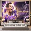 Benutzerdefinierte Namens-Text-Wandteppich Cristiano Ronaldo Personalisierter Polyester-Wandteppich für Schlafzimmer und Zimmer