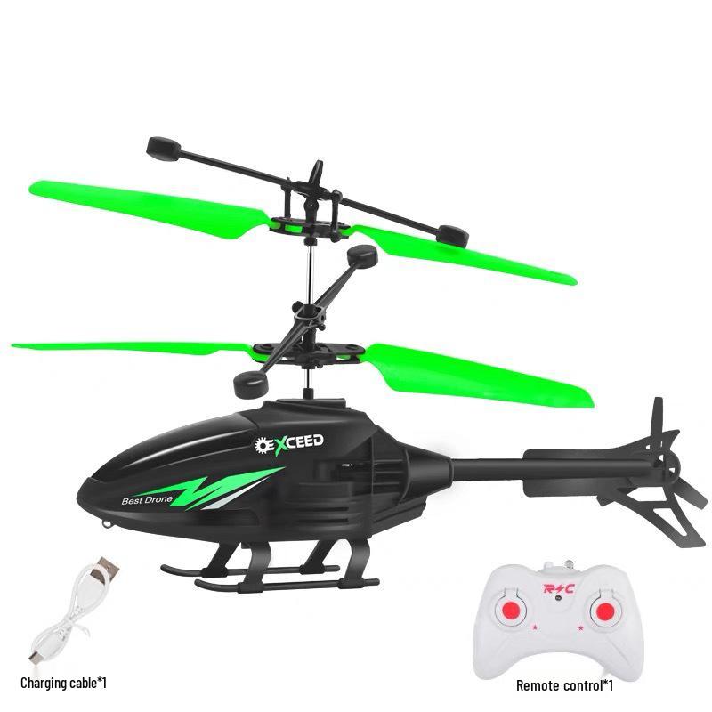 Rechargeable Remote Control Induction Helicopter Toy with Lights - Drop-Resistant Hovering Aircraft