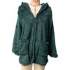 Herbst Winter Basic Jacken Damen Strickjacke Doppeltasche Kapuze Einfarbig Fleece Strickjacke Jacken & Mäntel
