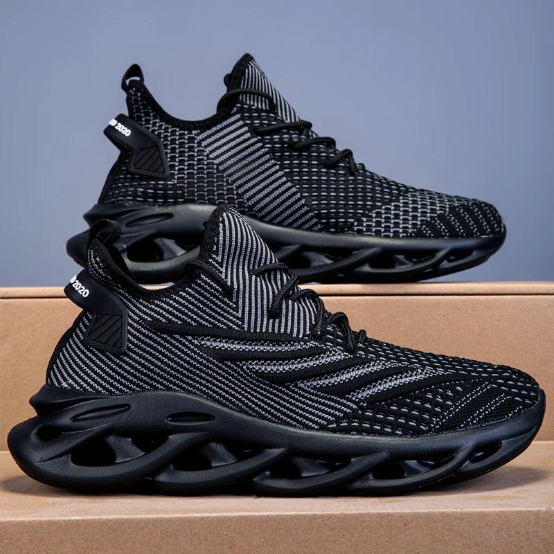 Mens Sneakers Black Running Shoes Man Mesh Breathable Outdoor Sport Comfortable Wear Resistant Sneakers for Men Sneakers