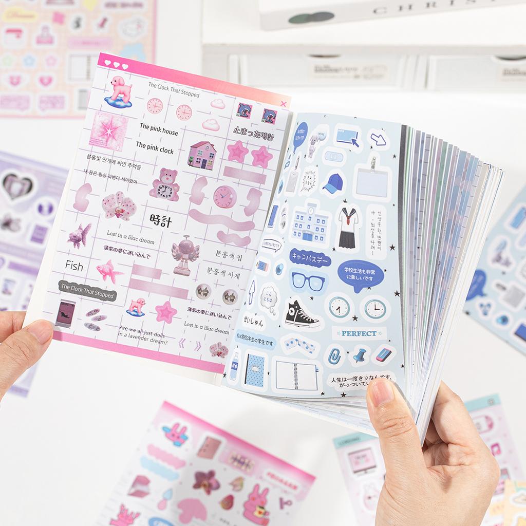20sheets Kawaii Ins Word Pixel Small Pattern Die Cutting Stickers Book DIY Diary Phone Case Creative Scrapbook Aesthetic Sticker
