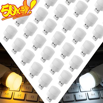 50/1PCS USB Night Light LED Mini Light Bulb USB Plug In Lamp Power Bank Charging USB Book Lights Home Office Eye Protection Lamp
