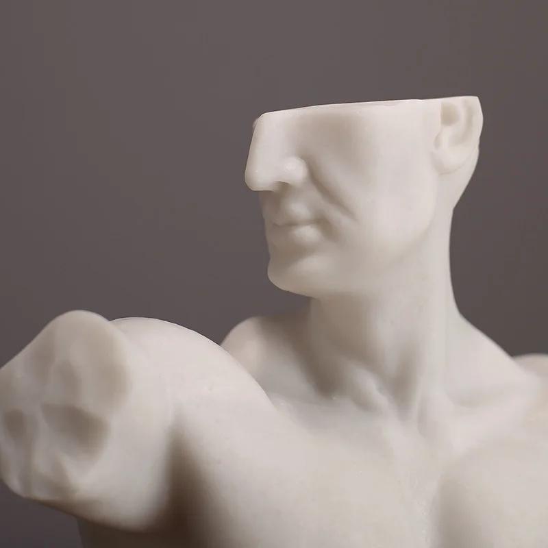 Resin Handicraft Bust Sculpture Roman Figure Sculpture Abstract Human Body Imitation Gypsum Decorative Figurines Home Decor