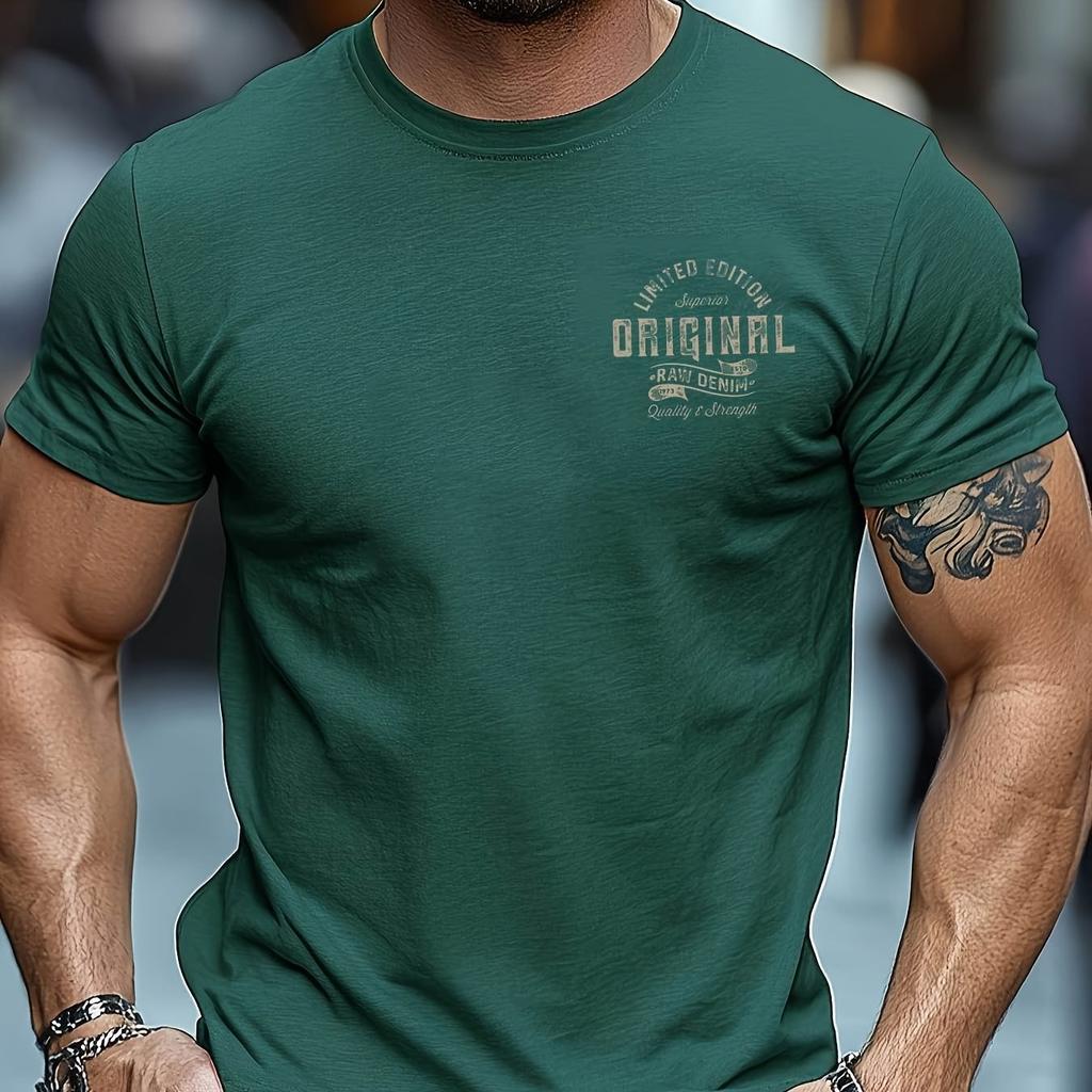 Men O Neck Short Sleeve Print T-shirt Cotton Comfortable Tee Man
