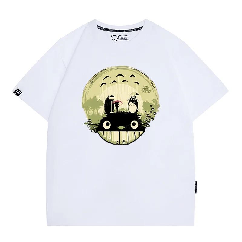 Miyazaki Totoro Summer Fashion Brand Short-Sleeved Women T-Shirt Short Sleeve Y2K Style Couple Man Women T-shirt