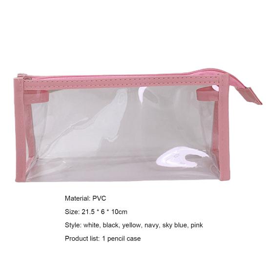 Pouzdro na tužku Transparentní Lehká přenosná kapsička na zip Kosmetická taška do školy