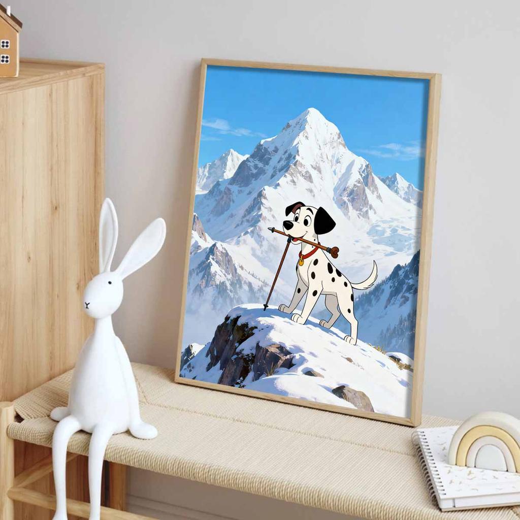 Disney diamond art painting kit Dalmatian dog on snowy mountain 5D handmade diy diamond painting, home wall decoration