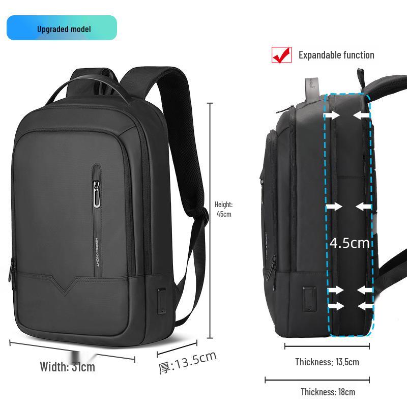 Ultra-Thin 15.6-inch Laptop Business Backpack - Durable Oxford Cloth for Daily Commute