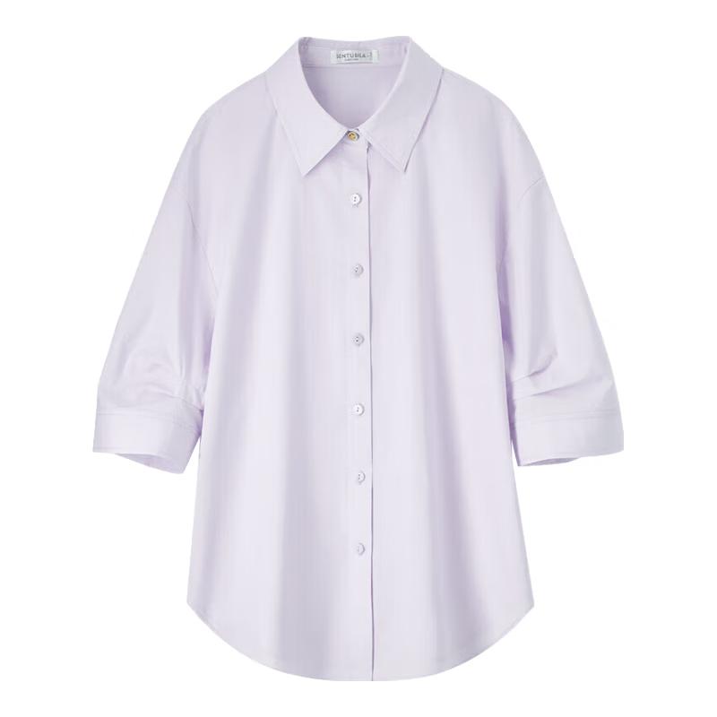 

Shangdobil Women s Elegant Slimming Half-Sleeve Shirt L