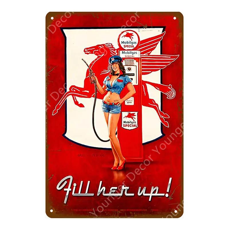 Mobil 1 Racing Motor Oil Vintage Plaque Tin Sign Rocket Metal Sign Wall Decor For Garage Car Shop Plate Race Fuel Poster YK065