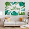 Enthusiastic Summer Green Tropical Leaves Plants Printed Polyester Tapestry Wall Hanging Tapestries For Bedroom Dorm Decor
