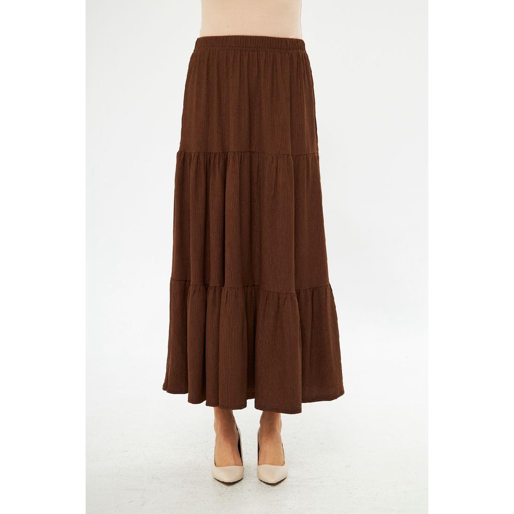 Layered Wrinkled Fabric Skirt, 3 Layer Skirt, Hijab Skirt, Long Skirt, Mother Gift, Lover Gift