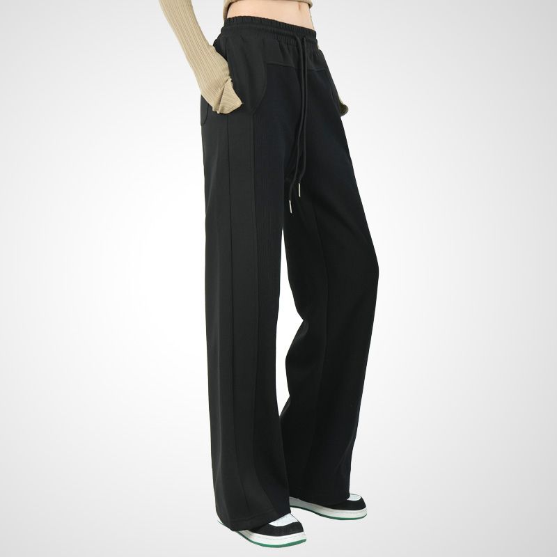 

Спортивные штаны с высокой посадкой, свободного кроя, модные, универсальные, трендовые, повседневные Black S