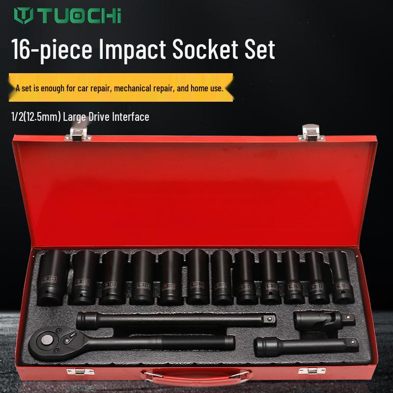 1/2" Extended Heavy-Duty Pneumatic Socket Set for Electric Wrench