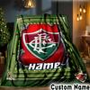 Custom Name Flamengo Crest Artwork Throws Blanket Flannel Blankets for Couch Bed Gifts for Men Women Picnic Blanket Christmas Fan Gifts