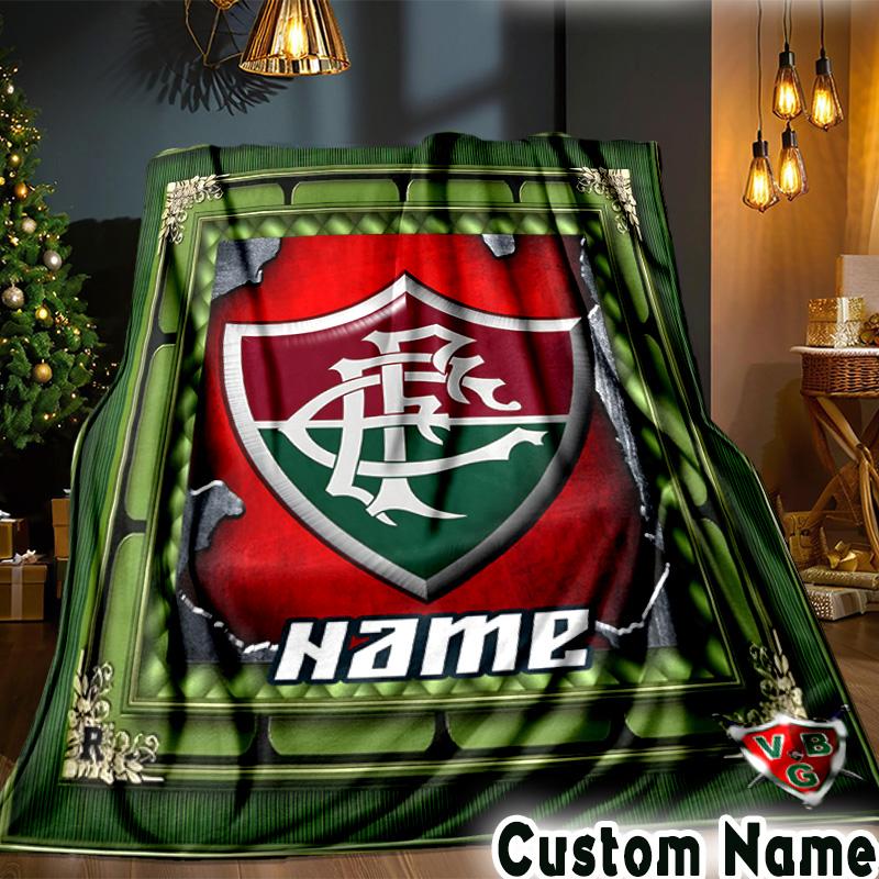 Custom Name Flamengo Crest Artwork Throws Blanket Flannel Blankets for Couch Bed Gifts for Men Women Picnic Blanket Christmas Fan Gifts