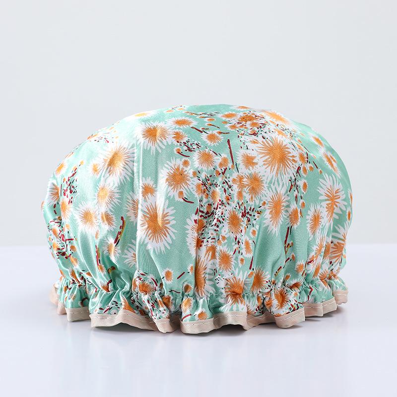 Double-Layer Waterproof Adult Bath & Hair Cap - Makeup, Kitchen, Anti-Oil, Thickened; Customizable Logo
