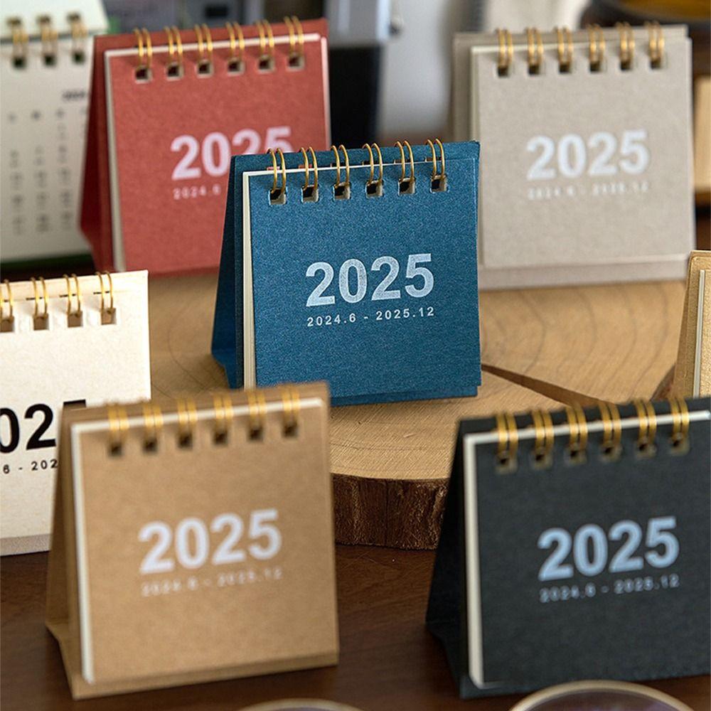 Thick Paper Mini Desktop Calendar Creative Standing Flip Calendar  Office Ornaments